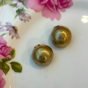 Napier Pat Pending Round Brushed Gold Dome Clip On Earrings